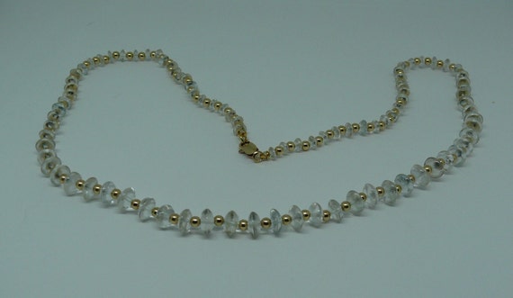 Aquamarine Necklace, 14k Yellow Gold-Filled Beads & Clasp