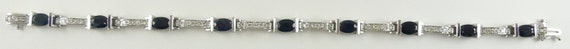 Sapphire Bracelet 5.05ct -14k White Gold & Diamonds 0.62ct