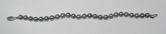 Akoya Gray 6.0 mm - 6.3 mm Pearl Bracelet with 14k White Gold Clasp 7 1/4" Long