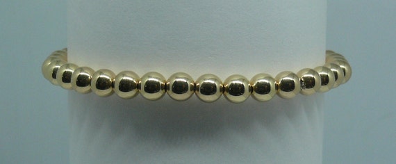 5mm 14k Gold Filled Beaded Bracelet 7" Long