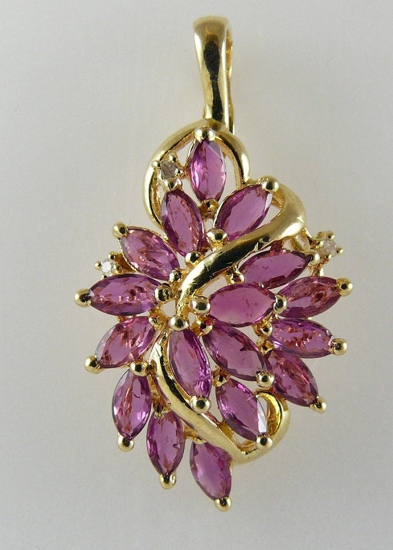 Ruby 2.0ct Pendant 14k Yellow Gold and Diamonds 0.01ct