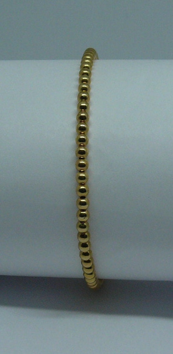 3mm 14k Gold Filled Beaded Anklet 7" Long