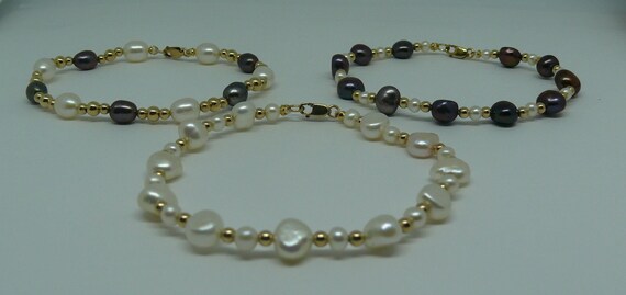 Freshwater Pearl III Bracelet Set with 14k Gold Filled Beads & Clasp