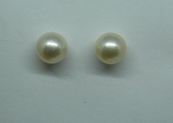 South Sea White 10.8 mm Pearl Earring Stud 14k Yellow Gold Post & Push Backs