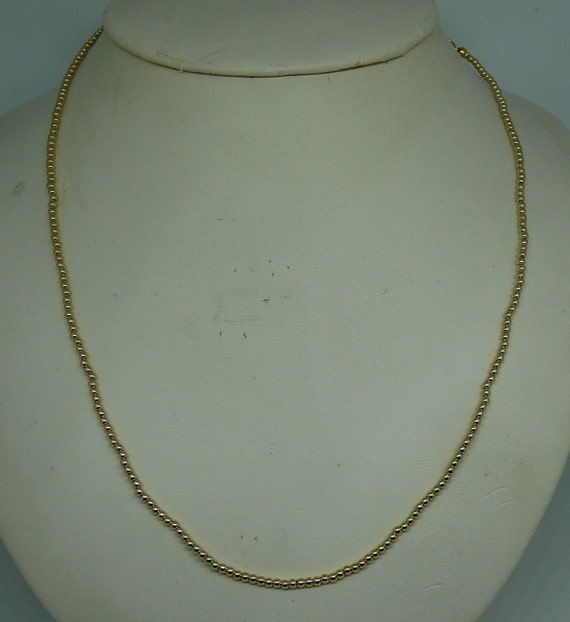 2mm 14k Gold-Filled Beaded Necklace 18" Long