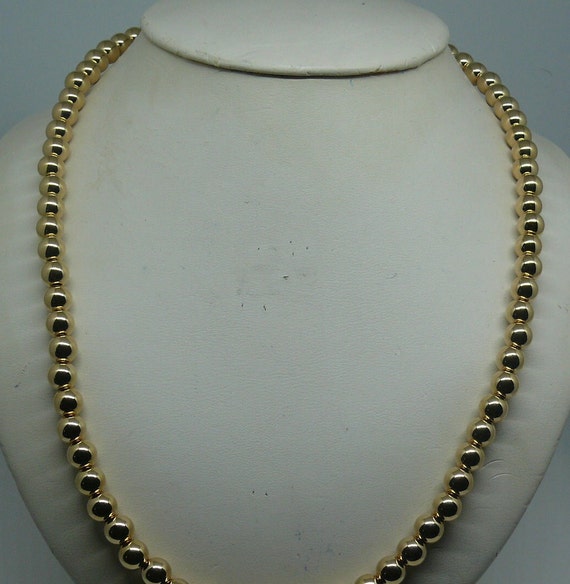 7mm 14k Gold-Filled Beaded Necklace 26" Long