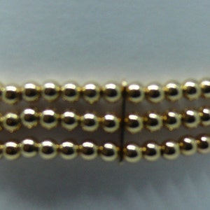 3mm 14k Gold Filled Beaded Triple Strand Bracelet 6.5&quot; Long