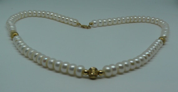 Freshwater 7- 7.5mm Pearl Necklace 14k Gold Filled Beads and Lobster Lock