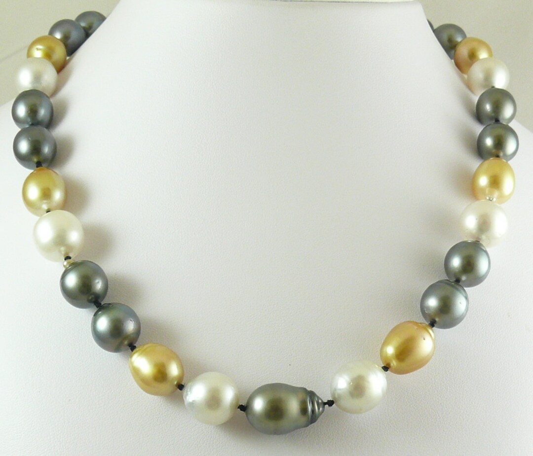 Multi Size & Multi Color South Sea Pearl Necklace Rope