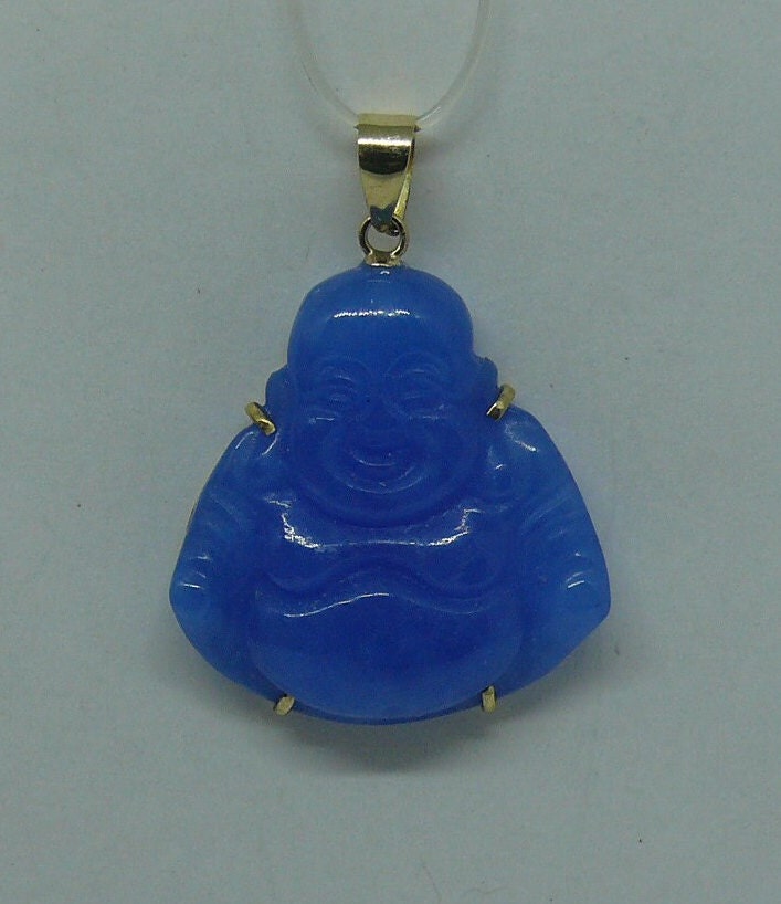 Blue jade buddha sale pendant