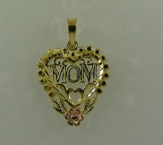 14k Yellow and Pink Gold Heart Pendant