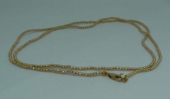 2mm 14k Gold-Filled Beaded Necklace 26" Long