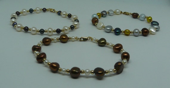 Freshwater Pearl III Bracelet Set with 14k Gold Filled Beads & Clasp