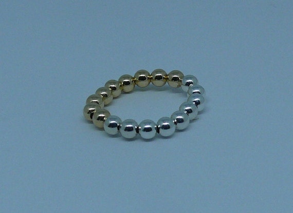 3mm 14k Gold Filled and Sterling Silver Beaded Ring