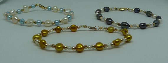 Freshwater Pearl III Bracelet Set with 14k Gold Filled Beads & Clasp