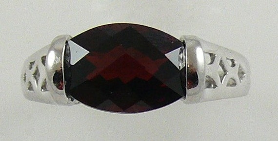 Garnet Ring with 14k White Gold