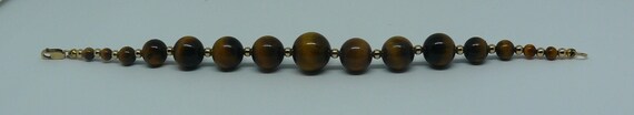 Tiger's Eye Bracelet 14k Yellow Gold Filled Clasp 7 Inches Long