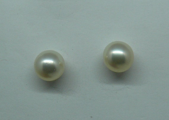 South Sea White 10.2mm Pearl Earring Stud 14k White Gold