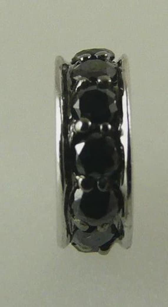 Black Diamond 0.28ct Rondel 18k white Gold 8 MM