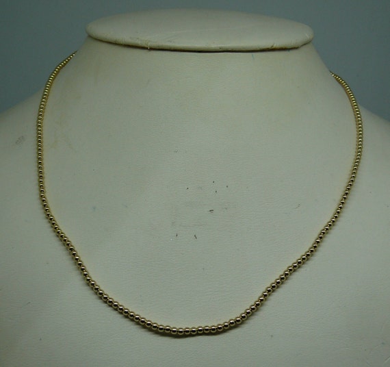 2mm 14k Gold-Filled Beaded Necklace 16" Long