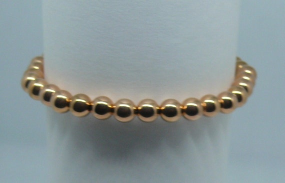 6mm 14k Rose Gold-Filled Beaded Bracelet 7.5" Long