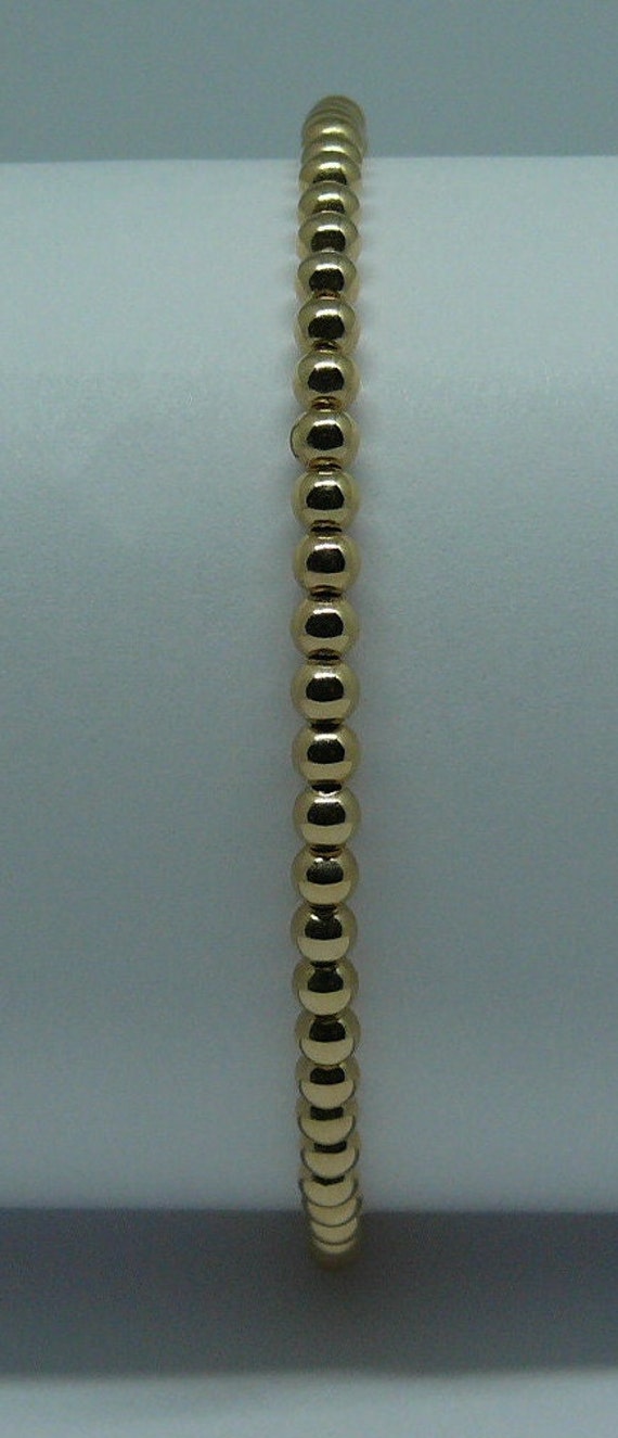 3mm 14k Gold Filled Beaded Bracelet 7.5" Long