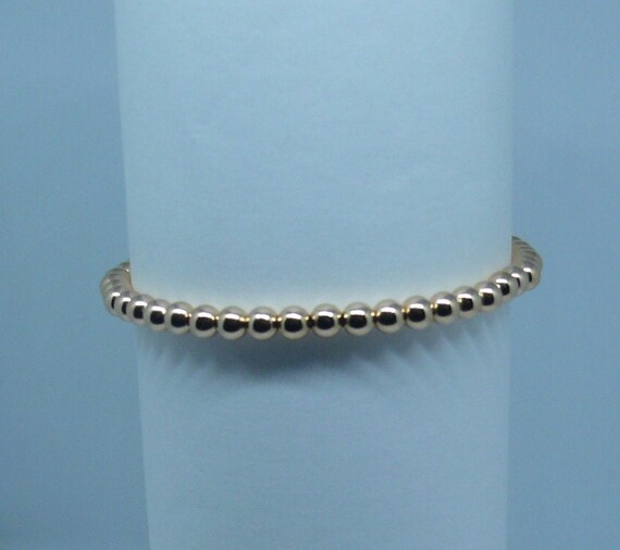 4mm 14k Rose Gold-Filled Beaded Bracelet 6.5" Long
