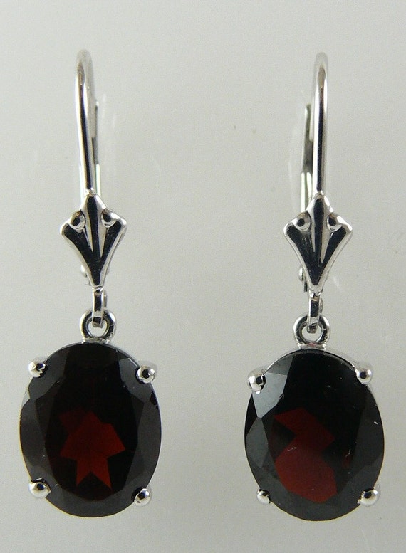 Garnet Earring 5.74ct 14k White Gold