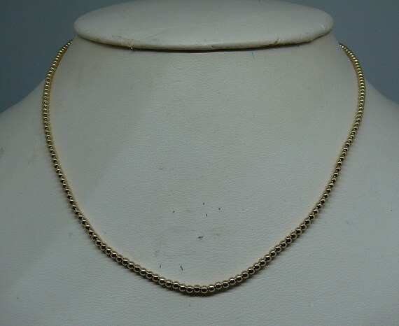 2mm 14k Gold-Filled Beaded Necklace 14" Long