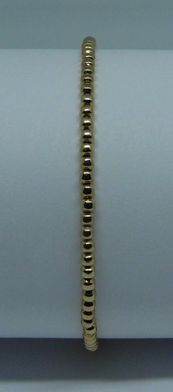 2mm 14k Gold Filled Beaded Anklet 8.5" Long