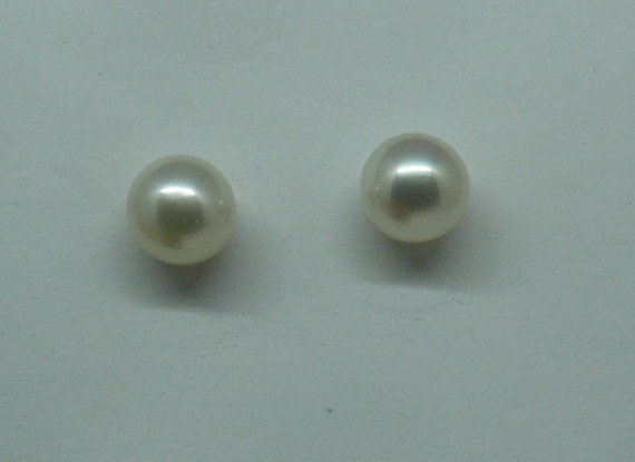 South Sea White 10.2mm Pearl Earring Stud 14k White Gold