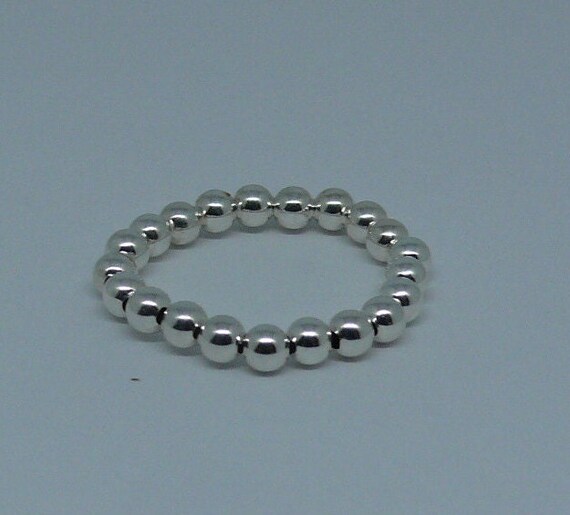 3mm Sterling Silver Beaded Ring