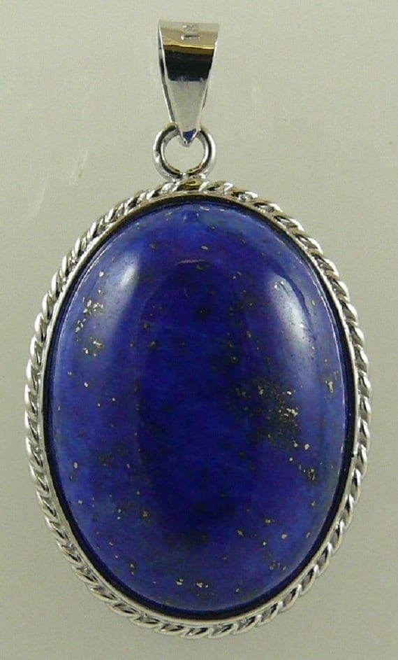 Lapis 13x18mm Pendant 18k White Gold