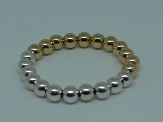 3mm 14k Gold Filled and Sterling Silver Beaded Ring