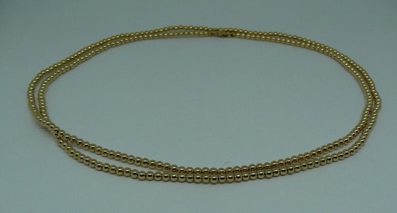 3mm 14k Gold-Filled Beaded Necklace 34" Long