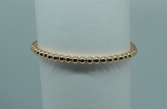 4mm 14k Rose Gold-Filled Beaded Bracelet 7" Long