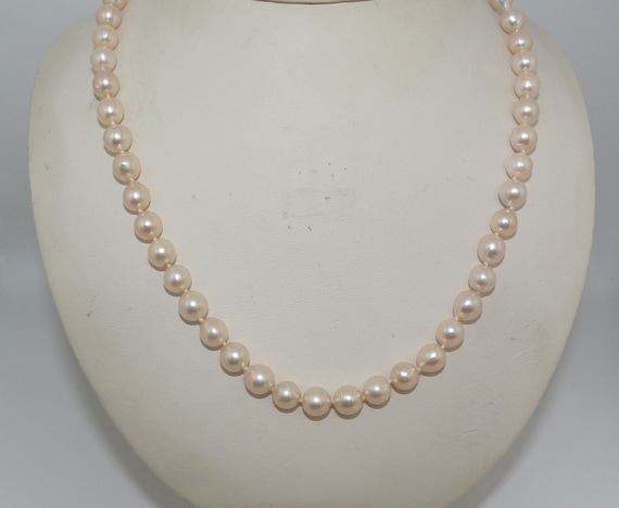 Japanese Akoya Baroque 7- 7.5 mm Pearl Necklace 14k Yellow Gold Clasp 48 Inches