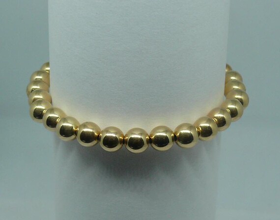 6mm 14k Gold Filled Beaded Bracelet 6.5" Long