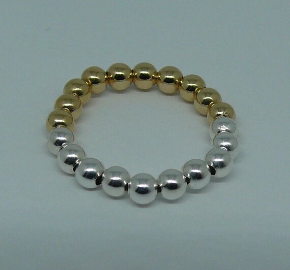 3mm 14k Gold Filled and Sterling Silver Beaded Ring