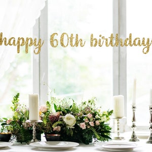 happy 60th Birthday Banner, 60th Birthday Decoration, 60 and Fabulous, 60 Birthday, 60th Birthday Banner, sixtieth Birthday Party Decor