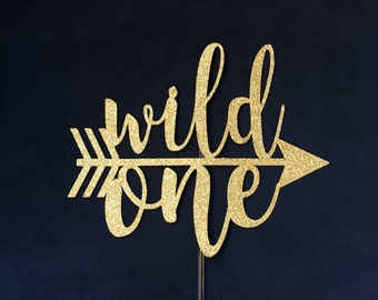 Wild One Cake Topper, ANY COLOR! First Birthday, Smash Cake, Baby Girl, Baby Boy, One, Arrow Feather, 1st Birthday Party, Tribal