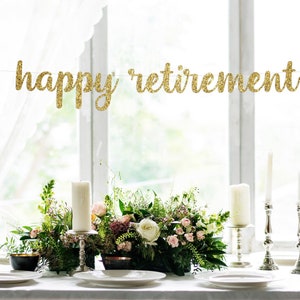 Happy retirement banner, retirement banner, retirement party decorations, retirement decor, retirement sign, retirement party sign