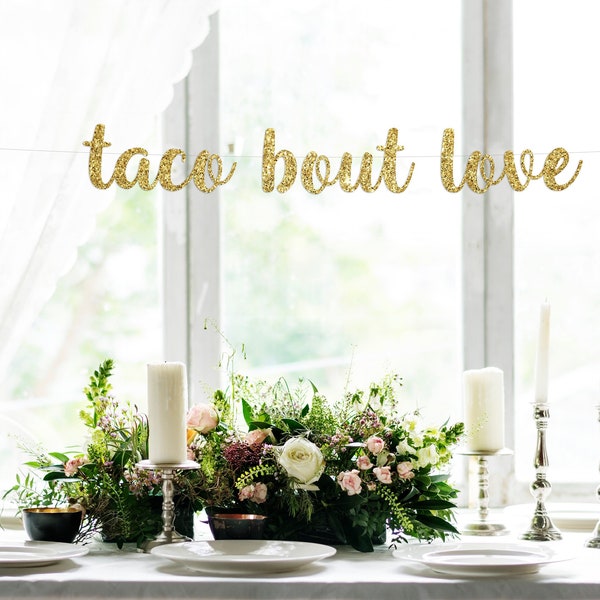 Bannière d'amour de combat taco, bannière d'enterrement de vie de jeune fille, bannière de douche nuptiale, décorations d'enterrement de vie de jeune fille, signe d'enterrement de vie de jeune fille, taco, amour