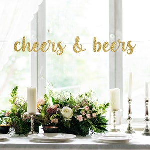 Cheers & Beers Banner, Birthday Party Banner, Bachelorette Party, Wedding Decor, Cheers, Beers, Party Deco, Gold Banner, Bachelor Party