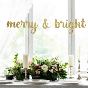Merry & Bright Banner - Merry Christmas Banner - Christmas Banner - Christmas Decorations, merry and bright, merry Christmas,