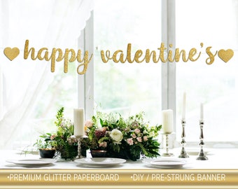 Valentines Day Decor | Happy Valentines Day Banner | Happy Valentine's Day Sign | Valentines Decoration | Hearts Valentines Banner