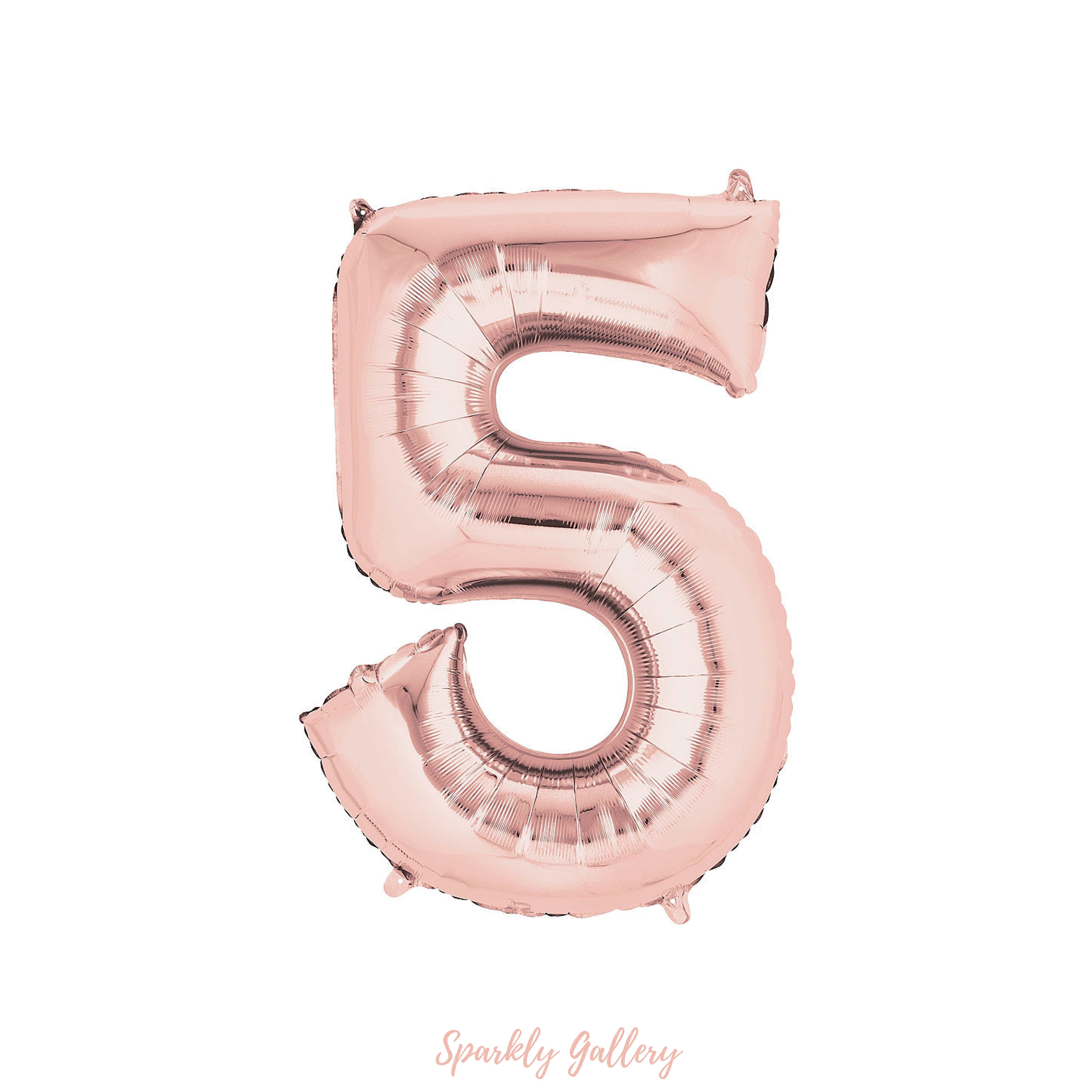 Number 5 Foil Balloon / Metallic Pink / Rose Gold Jumbo Number | Etsy