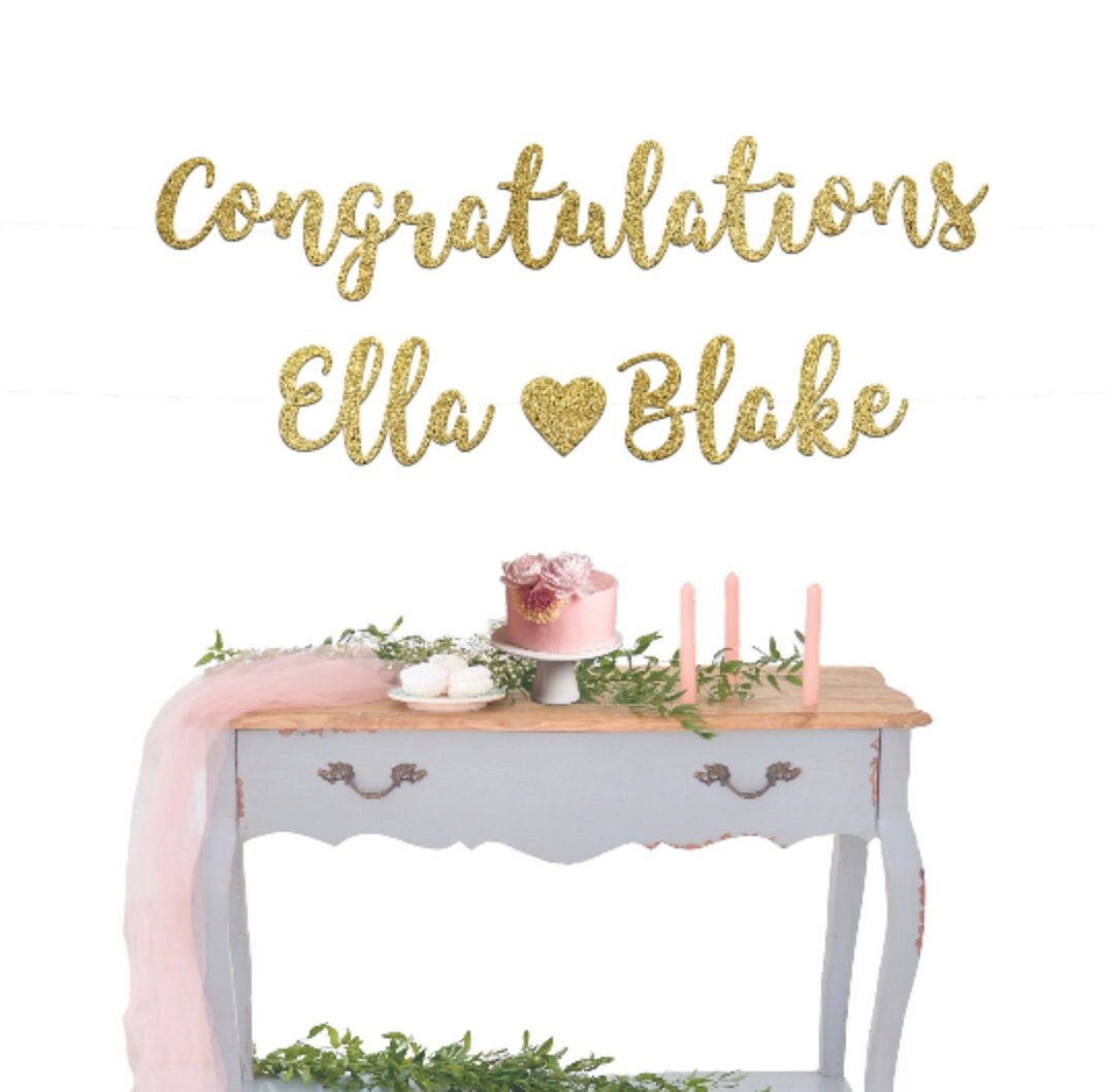 Congrats Brown Butcher Paper Sign Engagement Decor Banner Surprise Party  Diamond Ring Engaged Party Proposal Sign 