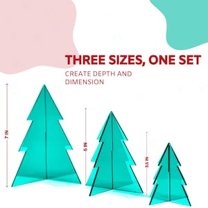 Countertop Christmas Tree, Rainbow Acrylic Mini Christmas Trees, Ideal Table Top Christmas Tree, Decorative Christmas Trees