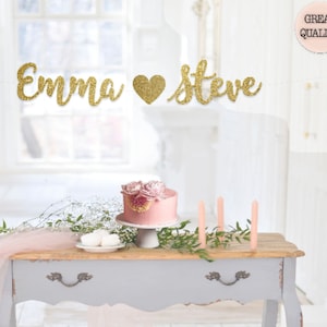 Custom name banner, name wedding banner, name engagement banner, custom wedding banner, custom engagement banner, engaged sign, engagement